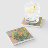 Claude Monet - Bouquet der Sonnenblumen Steinuntersetzer (Seitenansicht)