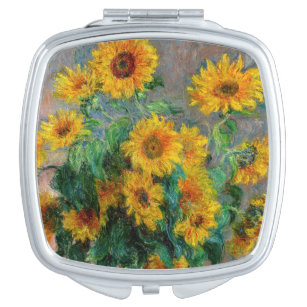 Claude Monet - Bouquet der Sonnenblumen Taschenspiegel