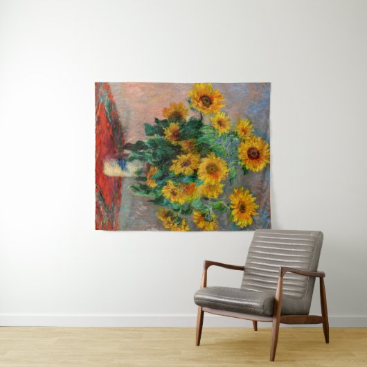 Claude Monet - Bouquet der Sonnenblumen Wandteppich (Beispiel (Horizontal))