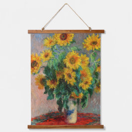 Claude Monet - Bouquet der Sonnenblumen Wandteppich Mit Holzrahmen