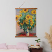 Claude Monet - Bouquet der Sonnenblumen Wandteppich Mit Holzrahmen (Schlafzimmer)
