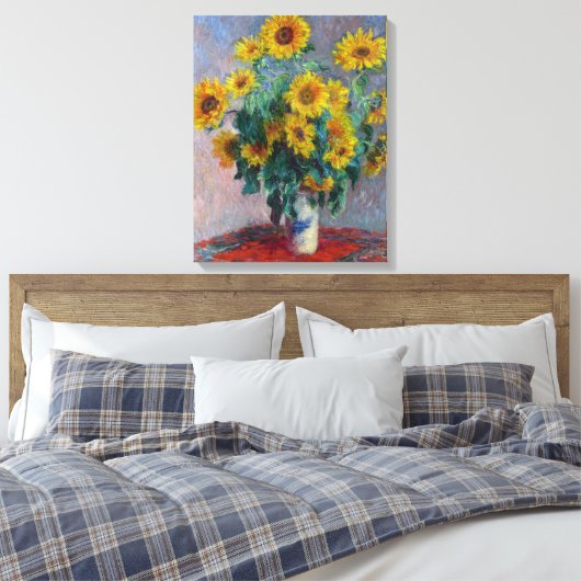 Claude Monet Bouquet von Sonnenblumen Leinwanddruck (Insitu (Schlafzimmer))