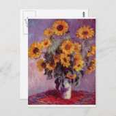 Claude Monet Bouquet von Sonnenblumen Postkarte (Vorne/Hinten)