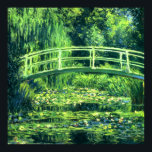 Claude Monet: Brücke über einen Teich der Lilien Poster<br><div class="desc">Ein wunderschönes klassisches Poster mit einer Brücke über einen See mit Seerosen,  gemalt vom französischen impressionistischen Maler Claude Monet.</div>