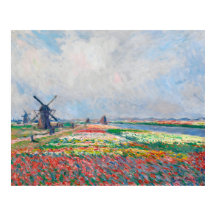 Claude Monet, Bulbfield und Windmill in der Nähe v