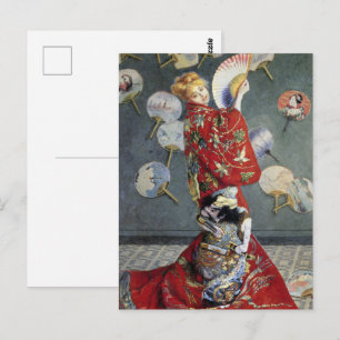 Claude Monet Camille in rotem japanischen Kimono A Postkarte