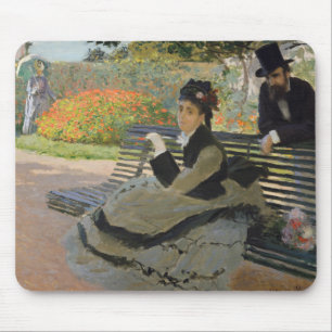 Claude Monet - Camille Monet auf einer Bank Mousepad