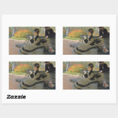 Claude Monet - Camille Monet auf einer Bank Rechteckiger Aufkleber (Blatt)