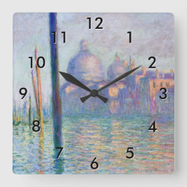 Claude Monet - Canal Grande, Venedig Quadratische Wanduhr