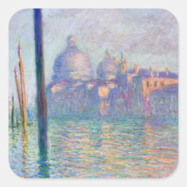 Claude Monet - Canal Grande, Venedig Quadratischer Aufkleber