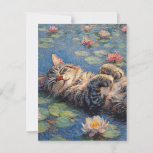 Claude Monet Cat Vintag Postcard Postkarte