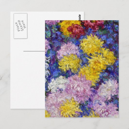 Claude Monet - Chrysanthemen Postkarte (Vorne/Hinten)