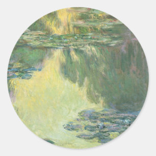 Claude Monet Classic Malerei, Wasserlilien (1907) Runder Aufkleber