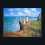 Claude Monet: Cliff Walk at Pourville Postkarte<br><div class="desc">Überraschung: your family and friends with a fantastic classic summer landscape postcard,  painted by the French beeinonist painter Claude Monet.</div>
