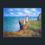Claude Monet: Cliff Walk at Pourville Postkarte<br><div class="desc">Überraschung: your family and friends with a fantastic classic summer landscape postcard,  painted by the French beeinonist painter Claude Monet.</div>