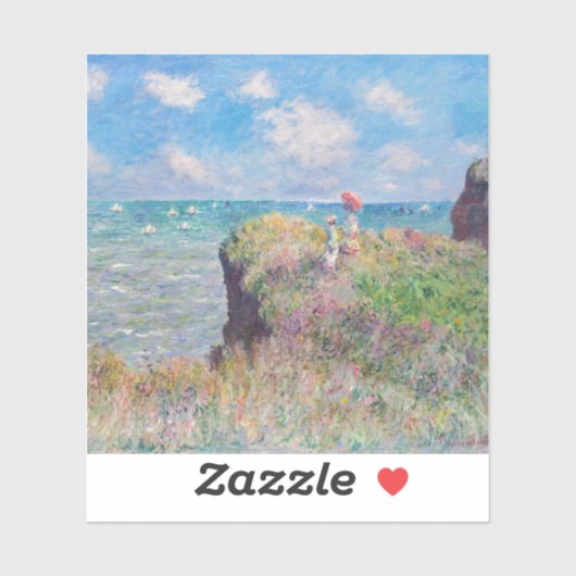 Claude Monet - Cliff Walk in Pourville Aufkleber (Blatt)