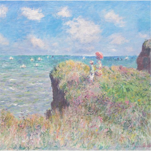 Claude Monet - Cliff Walk in Pourville Aufkleber (Vorderseite)