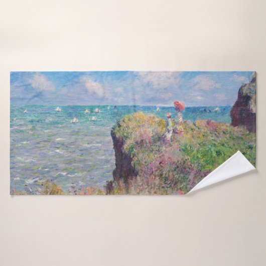 Claude Monet - Cliff Walk in Pourville Badhandtuch Set (Badehandtuch)