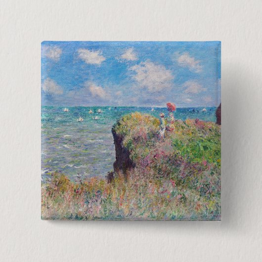 Claude Monet - Cliff Walk in Pourville Button (Vorderseite)