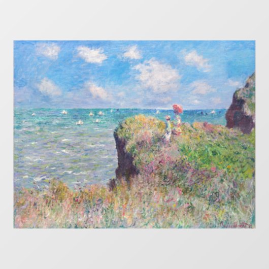 Claude Monet - Cliff Walk in Pourville Fensteraufkleber (Blatt)