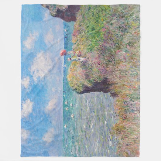 Claude Monet - Cliff Walk in Pourville Fleecedecke (Vorderseite)