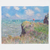 Claude Monet - Cliff Walk in Pourville Fleecedecke (Vorderseite (Horizontal))