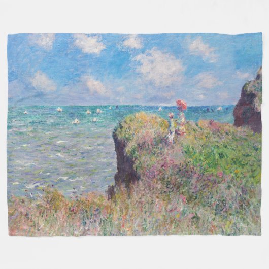 Claude Monet - Cliff Walk in Pourville Fleecedecke (Vorderseite (Horizontal))