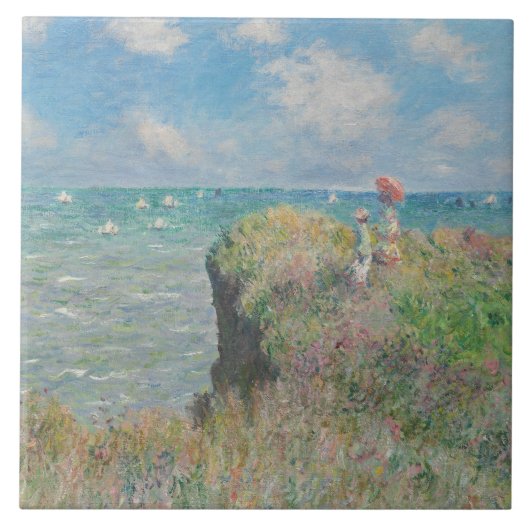 Claude Monet - Cliff Walk in Pourville Fliese (Vorderseite)