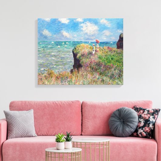 Claude Monet Cliff Walk in Pourville Leinwanddruck (Insitu (Wohnzimmer))