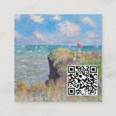 Claude Monet - Cliff Walk in Pourville - QR-Code Quadratische Visitenkarte (Vorderseite)