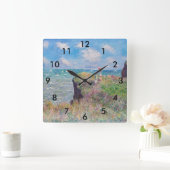 Claude Monet - Cliff Walk in Pourville Quadratische Wanduhr (Zuhause)