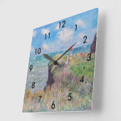 Claude Monet - Cliff Walk in Pourville Quadratische Wanduhr (Winkel)