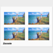 Claude Monet: Cliff Walk in Pourville Rechteckiger Aufkleber (Blatt)