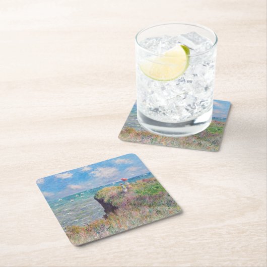 Claude Monet - Cliff Walk in Pourville Rechteckiger Pappuntersetzer (Vor Ort)