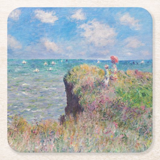 Claude Monet - Cliff Walk in Pourville Rechteckiger Pappuntersetzer (Vorderseite)
