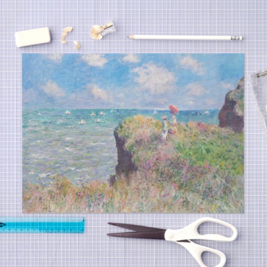 Claude Monet - Cliff Walk in Pourville Seidenpapier (Handwerk)