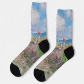 Claude Monet - Cliff Walk in Pourville Socken (Linkes Detail)