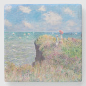Claude Monet - Cliff Walk in Pourville Steinuntersetzer (Vorderseite)