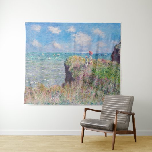 Claude Monet - Cliff Walk in Pourville Wandteppich (Beispiel (Horizontal))
