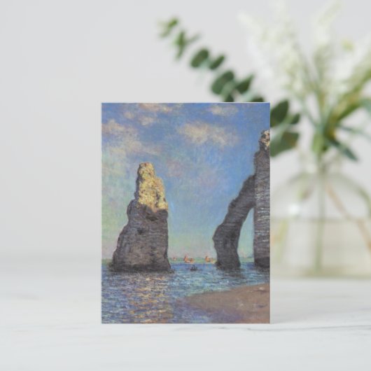 Claude Monet Cliffs von Etretat Impressionist Pain Postkarte (Stehend Vorderseite)