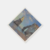 Claude Monet Cliffs von Etretat Impressionist Pain Serviette (Ecke)