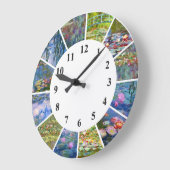 Claude Monet Clock Water Lilies Gemälde Kunstwerk Große Wanduhr (Winkel)