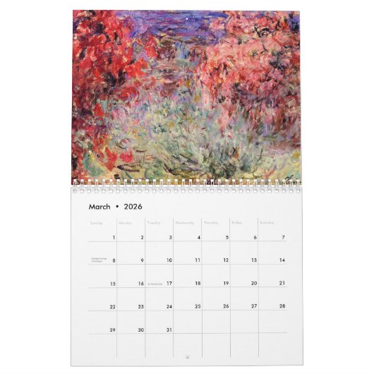 Claude Monet Custom Year Calendar Kalender (Mär 2026)
