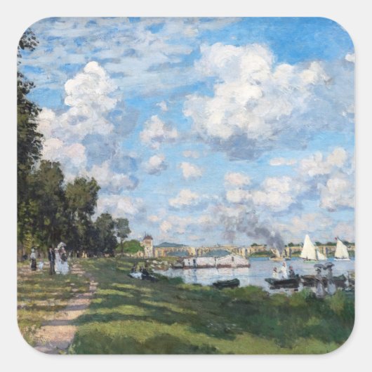 Claude Monet - Das Becken in Argentinien Quadratischer Aufkleber (Vorderseite)