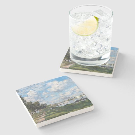 Claude Monet - Das Becken in Argentinien Steinuntersetzer (Seitenansicht)