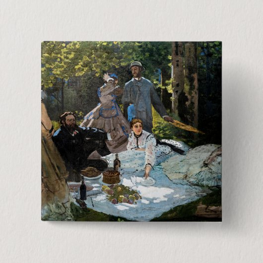 Claude Monet - Das Frühstück im Grünen, rechtes Pa Button (Vorderseite)