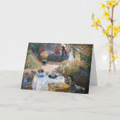 Claude Monet - Das Mittagessen, dekorative Tafel Karte (Gelbe Blume)
