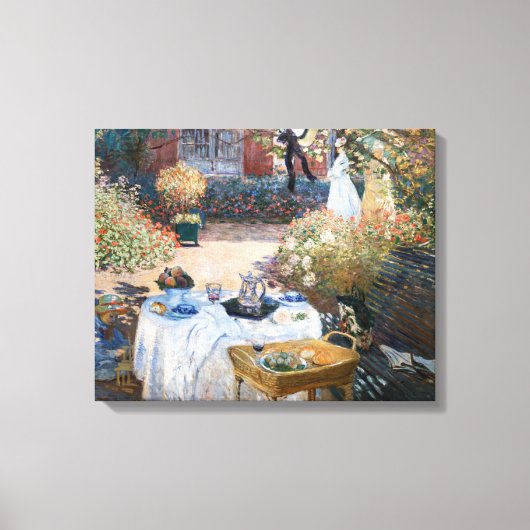 Claude Monet - Das Mittagessen, dekorative Tafel Leinwanddruck (Vorderseite)