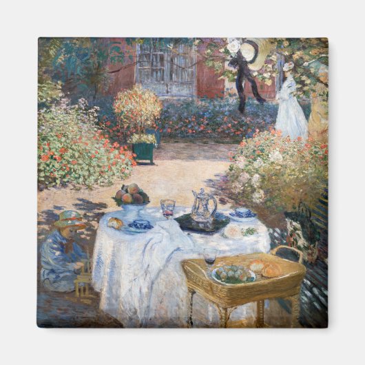 Claude Monet - Das Mittagessen, dekorative Tafel Magnet (Vorne)