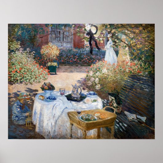 Claude Monet - Das Mittagessen, dekorative Tafel Poster (Vorne)
